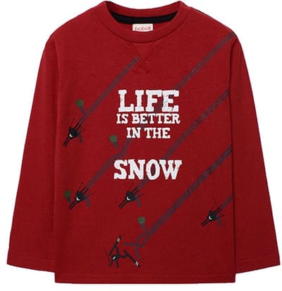 Boboli Knit T-shirt Met Lange Mouwen Rood 4 Years Jongens,Meisjes