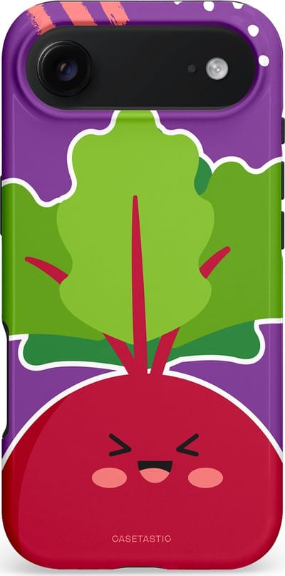 Casetastic hoesje geschikt voor Apple iPhone Air - MagSafe - Dubbellaagse bescherming - Kawaii Groenten Look - Fashion Case - Lavendel Bordeaux Groen