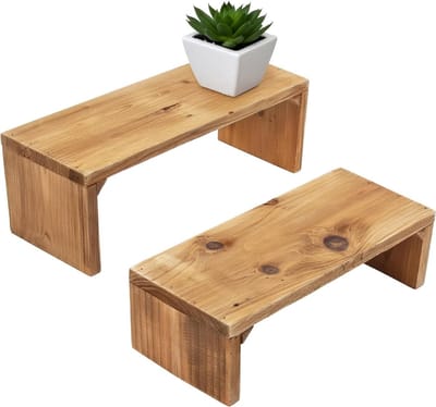Bloemenbank Hout - Plantenstandaard Kruk - Decoratief Gebruik - Gerecycled Materiaal - 35/30 cm - Naturel