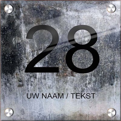 Naambordje voordeur plexiglas 20x20x0,5 cm model 1126 - Huisnummerbordje, naambordjes, naambordje huis, naamplaatjes, huisnummer bord, huisnummer bordje, originele naambordjes voordeur, huisnummerbord met naam, originele huisnummer bord