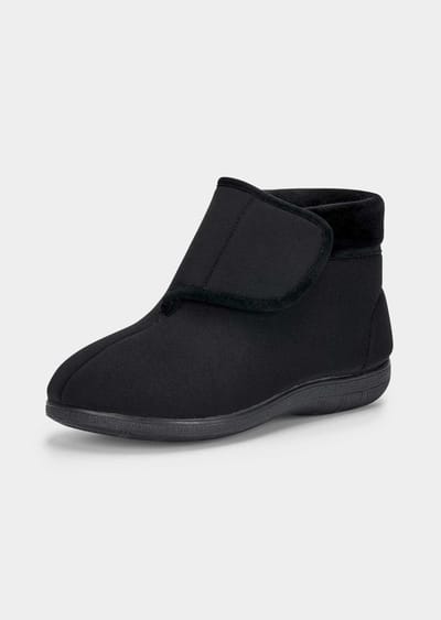 Pantoffels met brede klittenbandsluiting - zwart - Gr. 36 van Goldner Fashion
