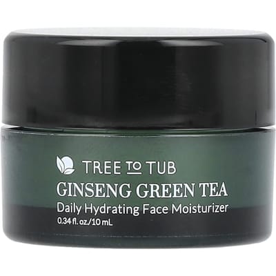 Tree To Tub, Ginseng Green Tea, Daily Hydrating Face Moisturizer, 0.34 fl oz (10 ml) black