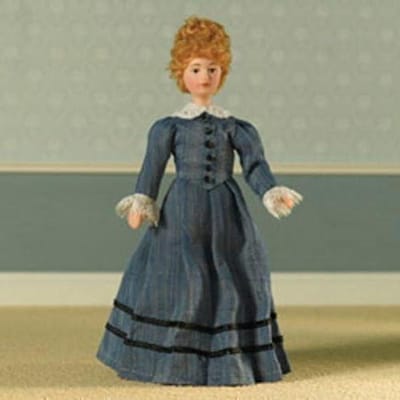 Poppenhuis pop - Miniatuur figuur - Poppenhuis inrichten - Schaal 1:12 - Klein formaat - Donkergroen