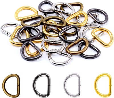 120 Stuks Sterke Metalen Webbing Set in 4 Kleuren voor Sleutelhangers, Handtas Haken en DIY Accessoires - D-Ringen en Sluitingen
