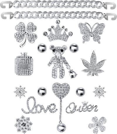 Ketting Charms Voor Klomp Schoenen Decoratie, Strass Diamant Trend Designer Luxe Leuke Sieraden Schoen Accessoires Voor Vrouwen Meisje Geschenken