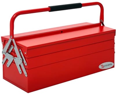 Metalen gereedschapskist met 3 niveaus en 5 uittrekbare planken - Compact en robuust