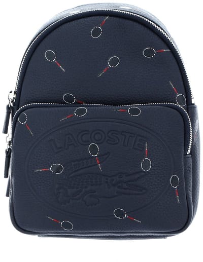 LACOSTE Leren Vrije tijd rugzak Rugzak Croco Crew Seasonal Backpack Eclipse Badge Blauw