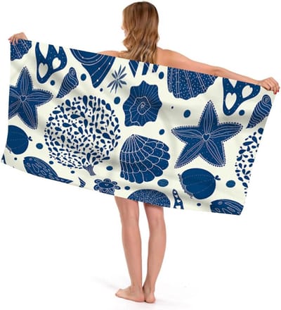 Grote Microvezel Strandhanddoek 75x150cm, Zacht en Sneldrogend, Ideaal voor Strand en Zwembad