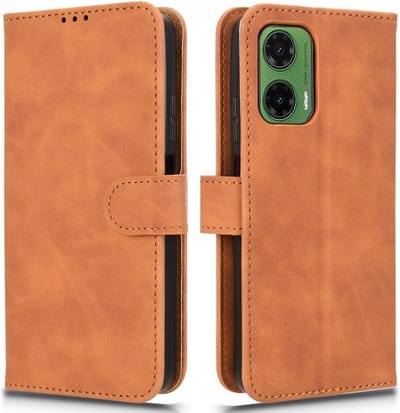 Coverup Hoesje - Geschikt voor Motorola Moto G35 Hoesje - Coverup Book Case - Bruin