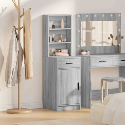 vidaXL - Highboard - Grijs - Sonoma - 41 - x - 40 - x - 135 - cm - Bewerkt - hout