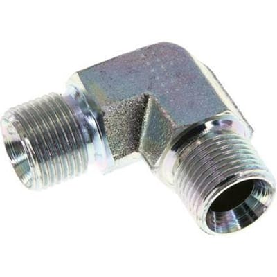 90° L-Koppeling G3/8'' Hoge Druk Staal  60° Conus 325bar Hydrauliek
