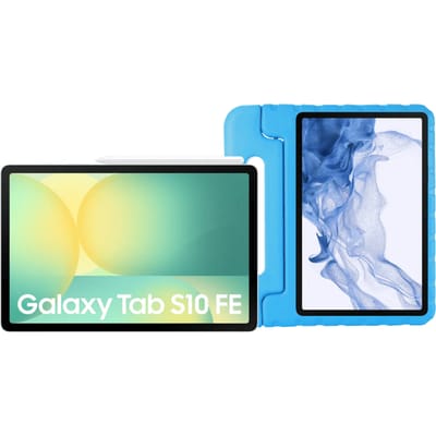 Samsung Galaxy Tab S10 FE 10,9 inch 256GB Wifi Zilver + Just in Case Kids Cover Blauw