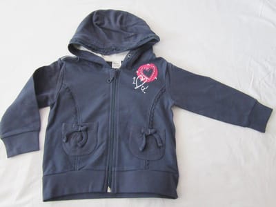 dirkje , meisje, gilet , marine , sportief , rits en kap , 2 jaar 92