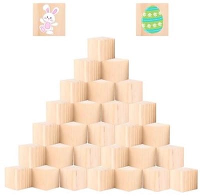 30 Houten Dobbelstenen voor Knutselen - Blanco Onbehandeld 5 x 5 cm - Ideaal voor DIY Projecten