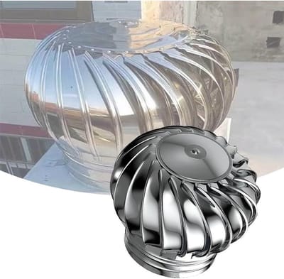 Dakventilator Roterend - Windturbine Ventilator - Luchtcirculatie Verbeteren - Geen Elektriciteit Nodig - 400mm - Zilverkleurig