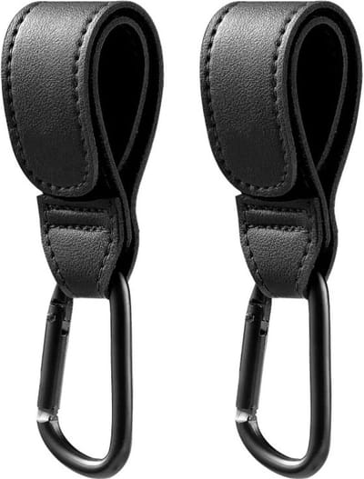 Premium Kinderwagen Tassenhaakjes - 2 Stuks – Zwart – Luiertas Tassenhaak – Buggy Accessoires – Organizer – Haak – Tassenhanger – Extra Stevig – Tas - Tassen