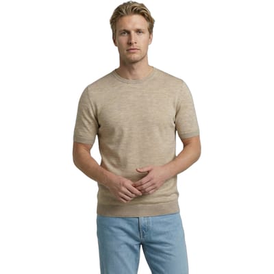 McGregor Extra Fine Merino T-shirt Sand Size: S | Sweaters Outlet | Heren | Beige