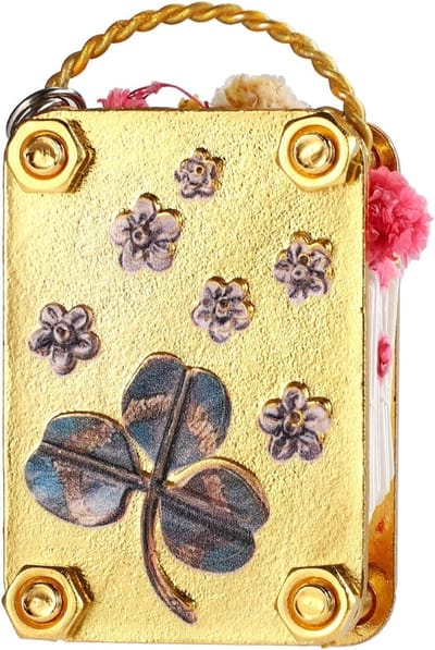 Kleine metalen bloemenpers voor DIY plantenopslag, ideaal cadeau voor plantenliefhebbers en knutselenthousiastelingen, vierklaverstijl