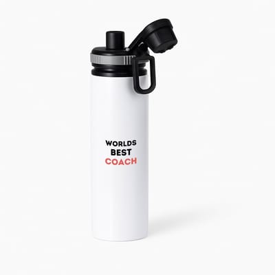 Hacebo® - worlds best coach waterfles met draaidop grijs - Coach - de beste coach - sport - verjaardagscadeau - verjaardag - cadeau - cadeautje voor coach - coach artikelen - kado - geschenk - gift - water fles - 850ML