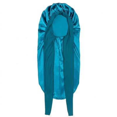 Turquoise satijnen haar bonnet dames en heren – lange slaapmuts met linten – beschermende satijnen haarmuts voor lang haar, vlechten en krullen – antikroes slaap cap