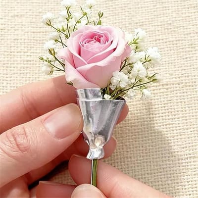 Bloemen Broche - Bloemen Pin - Accessoire Versieren - Handgemaakt Design - 3-4 cm - Zilver/Goud