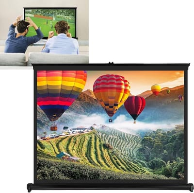 Draagbaar Projectiescherm - Projectiescherm Rolbaar - Presentaties Thuis - 4K HD Ondersteuning - 40 inch 4:3 - Wit