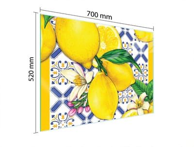 TMK ArtDeko - Glasplaat Bescherming - 70x52 cm - Citroenen - Geharde Glas