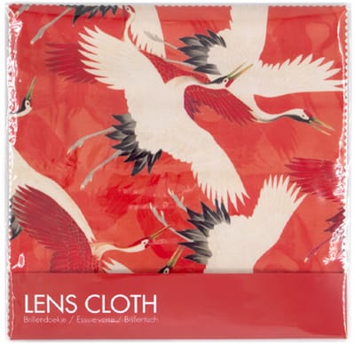 Brillendoekje Microfiber – Witte en Rode Kraanvogels – museumwebshop.com