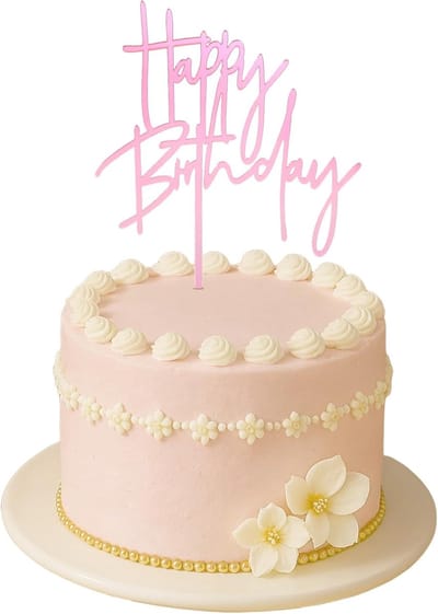 Roze Happy Birthday taartdecoratie verjaardag acryl taarttopper Happy Birthday taarttopper roze acryl taartdecoratie verjaardag cupcake-topper decoratie voor jongens meisjes