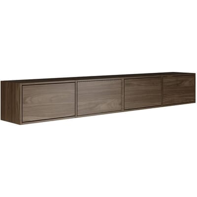 Selsey Framme – Hangend tv-meubel met vier kleppen 200 cm, houtlook walnoot Wisconsin