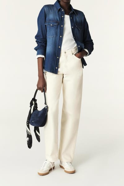 BA&SH Straight Trousers Ecru Maat: 34 | Straight Jeans Outlet | Dames | Ecru