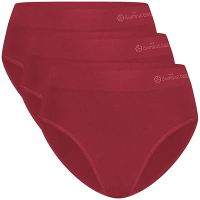 Bamboo Basics Naadloze Slip Belle - 3-pack - Bordeaux Slip - Maat M - Bamboe Ondergoed Dames Naadloos - Bamboe Slips
