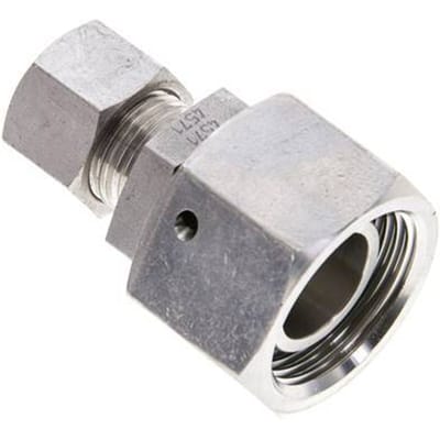 12L & 22L RVS Rechte Snijringkoppeling Draaidoorvoer 160bar FKM O-ring en Afdichtconus ISO 8434-1