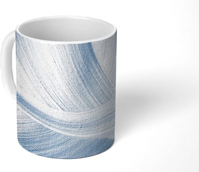 Mok - Koffiemok - Acrylverf - Blauw - Design - Mokken - 350 ML - Beker - Koffiemokken - Theemok