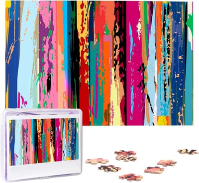 Gepersonaliseerde Houten Puzzel - Foto Puzzel Legpuzzel - Stress Verminderen - Regenboog Kleur Print - 75 x 50 cm - Multicolor
