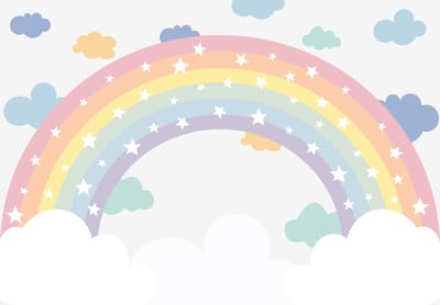 Vliesbehang Regenboog XXL – fotobehang – Kinderkamer behang – 368 x 254 cm