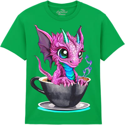KIDS Draak Black Coffee Dragon The Coloured House KIDS T-shirt XL