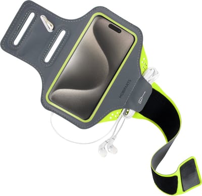 Hardloop Sportarmband geschikt voor Apple iPhone 15 Pro - Groen - Mobiparts