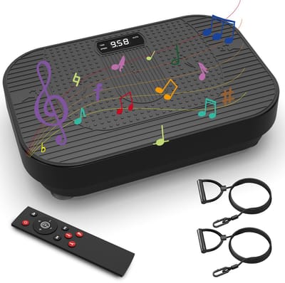 Vibratieplaat- Fitnessapparaat Met BT Muziek - Vibration en Schud Lichaamstraining - Thuis Fitness - Zwart