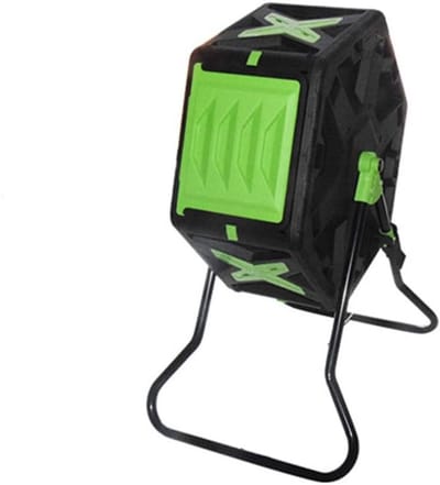 Draaibare Compostbak - Roterende Trommel - Afval Recycling - Dubbele Schuifdeur - 70L 140L - Zwart Groen