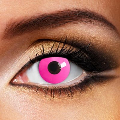 Partylens® roze kleurlenzen - Pink Out - zachte jaarlenzen met lenshouder - Halloween - Cosplay