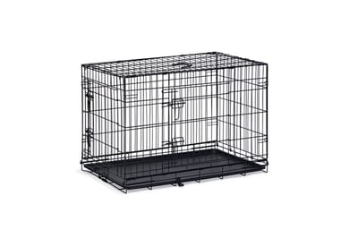 Beeztees Hondenbench L - Bench - 2 deuren - Inklapbaar - Zwart - 91x61x66 cm