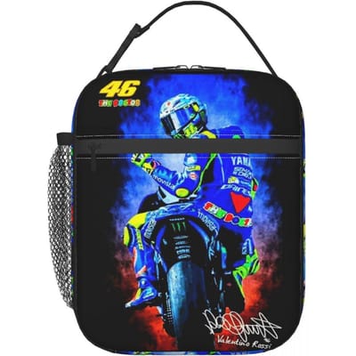 Motorrace Motor Rossi Geïsoleerde Lunchtas voor Vrouwen Kinderen Draagbare Voedseldozen Thermische Lunchbox Tote One Size