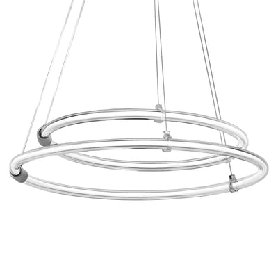 OSRAM Decor Aura, 2-lamps hanglamp van gebogen polycarbonaat met LED en filament design, 21W, 2400 lm, 3000 K, 830 warm wit, klikdimbaar, donkergrijs, kunststof (PC), 498 mm, IP20