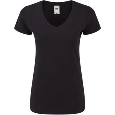 Dames-T-shirt met V-hals Fruit of the Loom Iconic 150