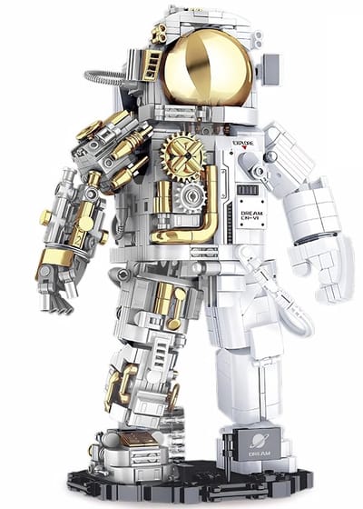 Jaki G8901 Gold Edition Astronaut Ruimtevaarder bouwset | Artemis Space Wars Expert modelbouw | Classic Creator STEM ideas speelgoed bouwpakket voor kinderen & volwassenen | Technic nasa star robot | Geschikt voor lego | Bouwdoos met 1078 bouwstenen