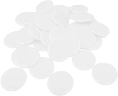 Poker Chips 100 Stuks Blank Plastic 19mm voor Texas Hold Em, Kaartspellen, Casino Avonden en Educatieve Spellen - Wit