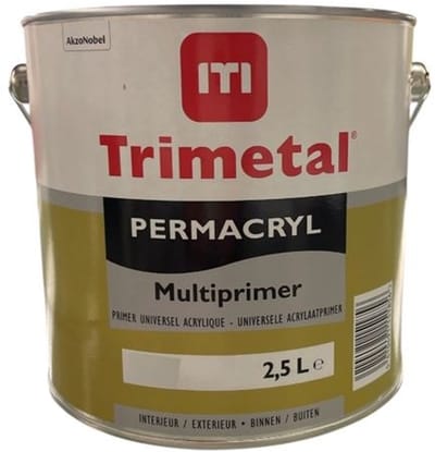 Trimetal Permacryl Multiprimer - Universele hechtprimer voor diverse ondergronden - Waterbasis - binnen en buiten - 2.50 L - Donkergrijs S2.05.47
