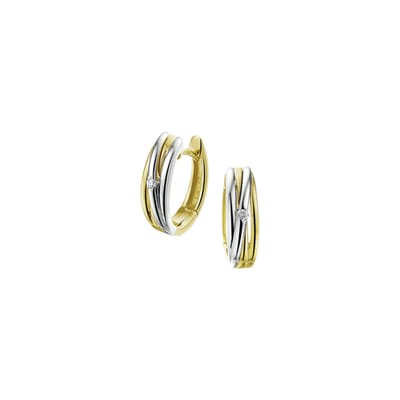 Klapoorringen Diamant 0.04ct (2x0.02ct) H Si
