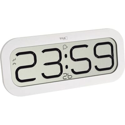 TFA Dostmann 60.4514.02 Wandklok Zendergestuurd 2.8 cm x 32.1 cm x 14 cm Wit Groot display